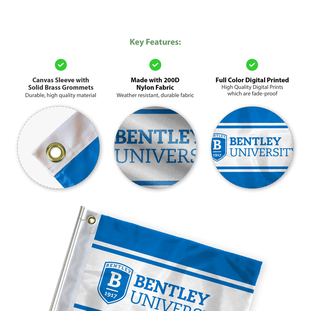 Bentley University Golf Flag 6 x 8 inch