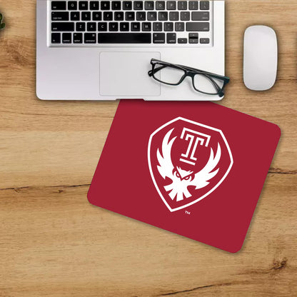 AGAS Temple Owls Logo Mouse Pad 8 x 7 inch – Single Sided Printed Neoprene with Non Slip Rubber Base – Officially Licensed NCAA Product – Temple University Mouse Pad with Heat Cut Edges