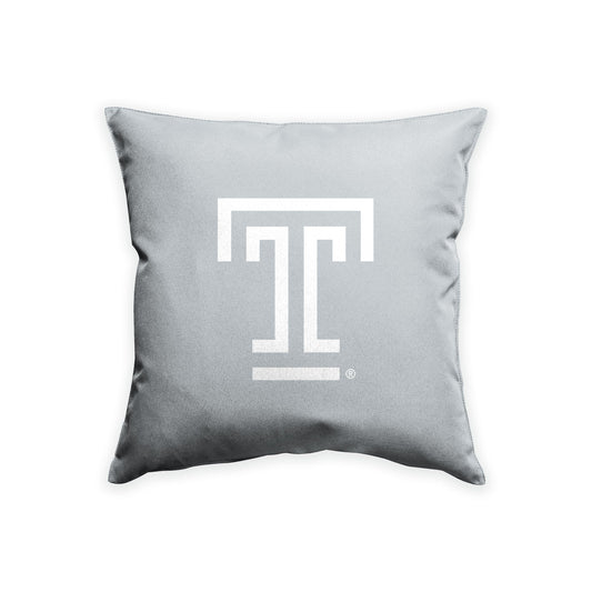 AGAS Temple University T Logo and Text Cushion Cover 18 x 18 inch – Single Sided Printed Spun Polyester – Officially Licensed NCAA Product – Temple Owls Pillow Cover with 16 inch Zipper Closure