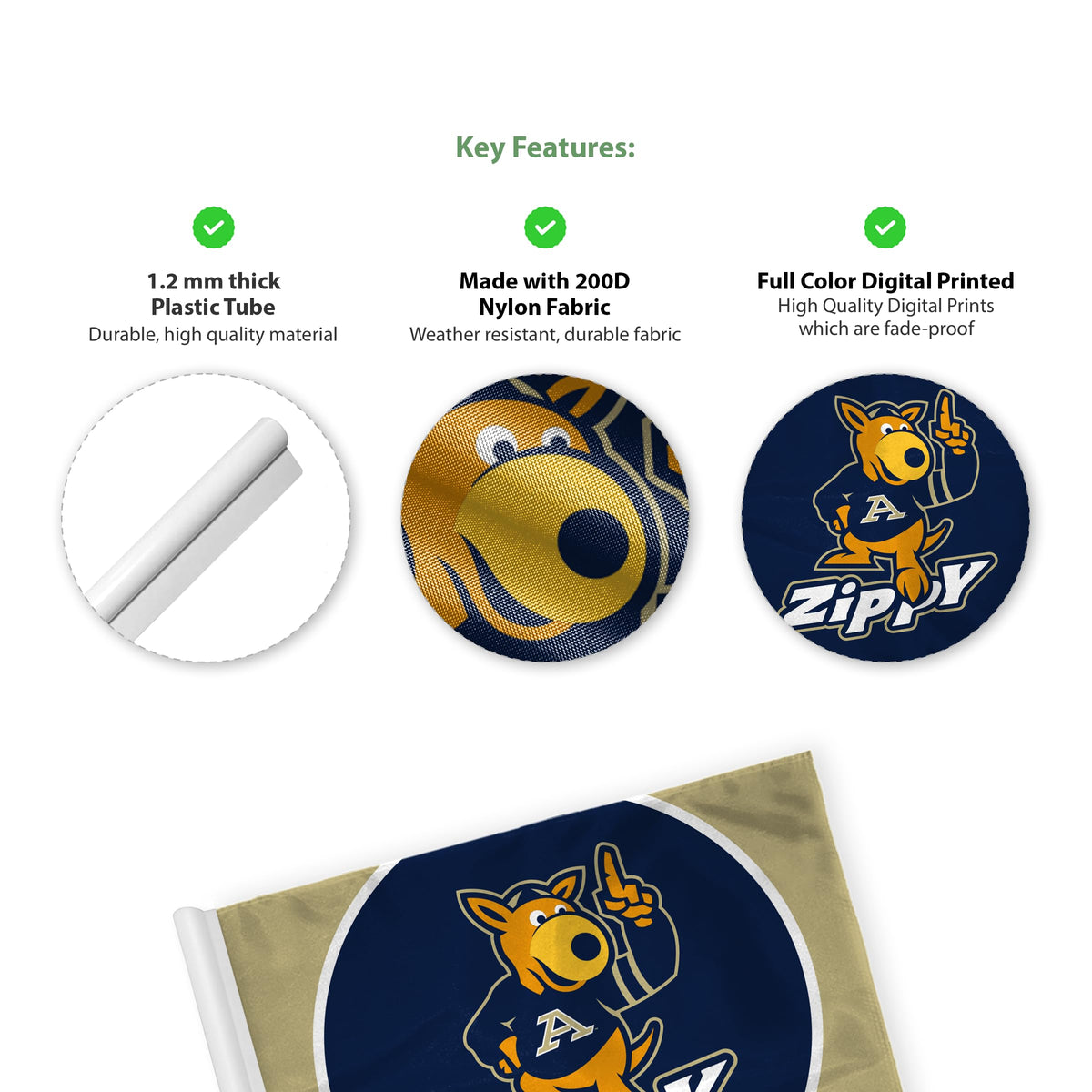 University of Akron Golf Flag 6 x 8 inch