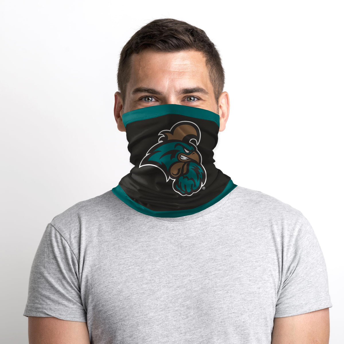 AGAS Coastal Carolina CCU University Neck Gaiter Face Cover, Multiuse Balaclava, Chanticleers Beanie, Headband, Bandana, Neck Warmer, Running Scarf, Hair Band, Wristband, Officially Licensed CCU Gear