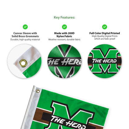 Marshall University Golf Flag 6 x 8 inch