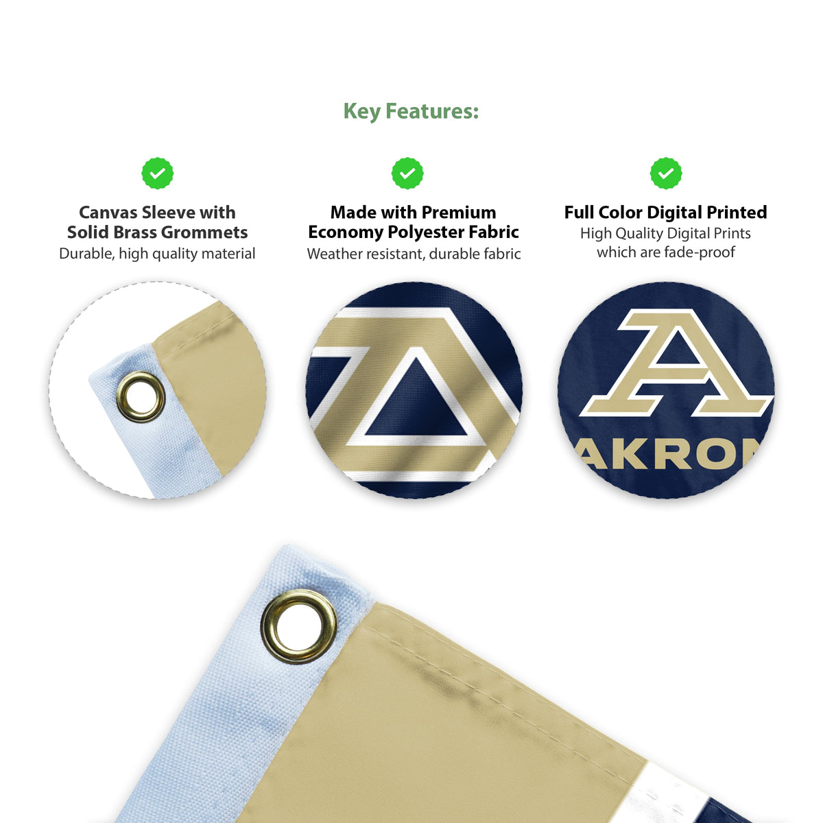 University of Akron Flag 3 x 5 ft
