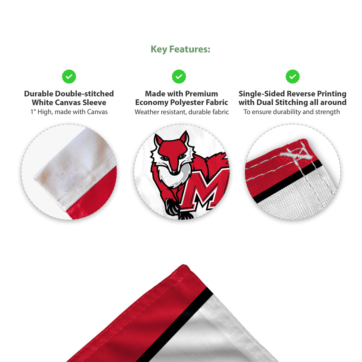 Marist University Premium Car Flag 10.5 x 15 inch