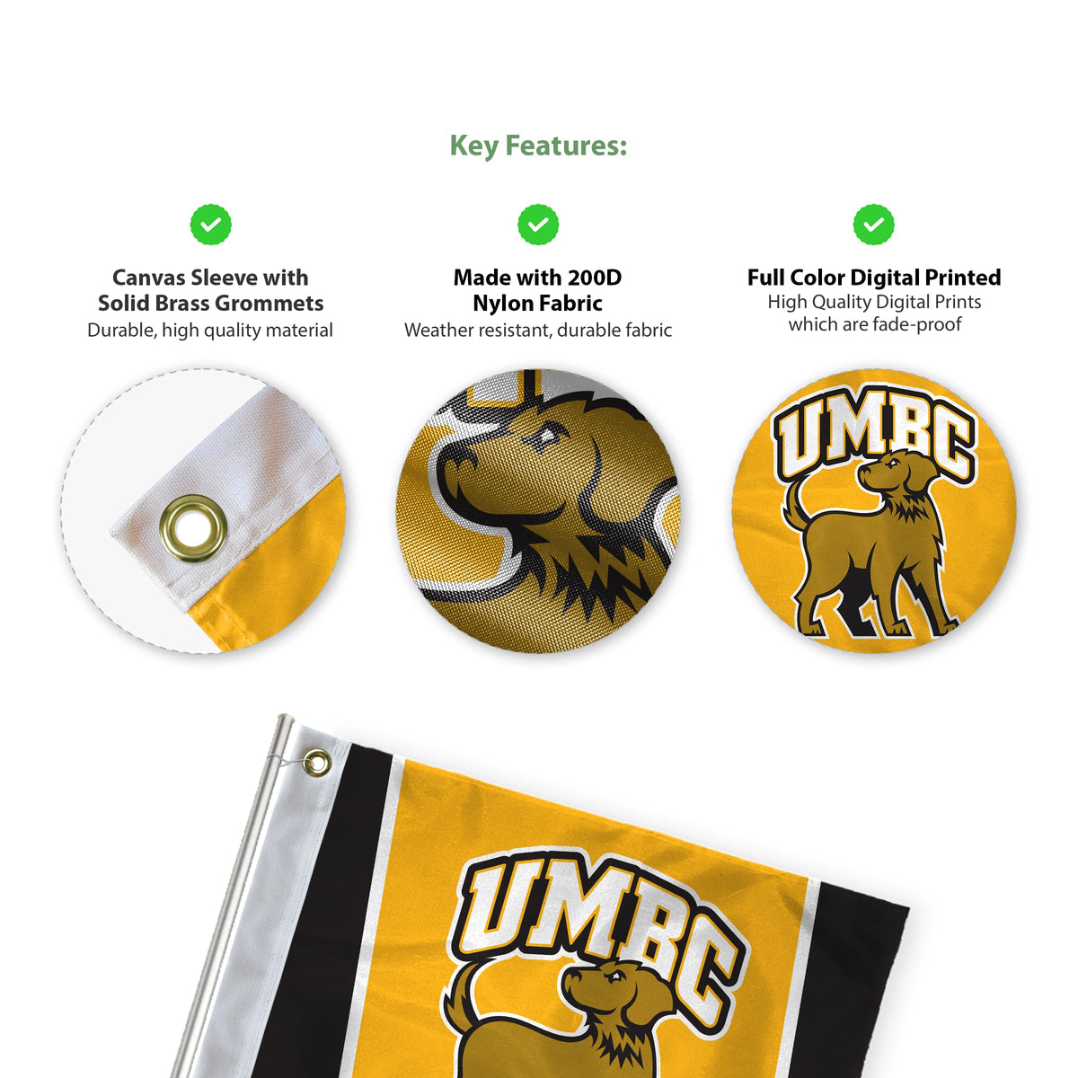 University of Maryland Baltimore County Golf Flag 14 x 20 inch