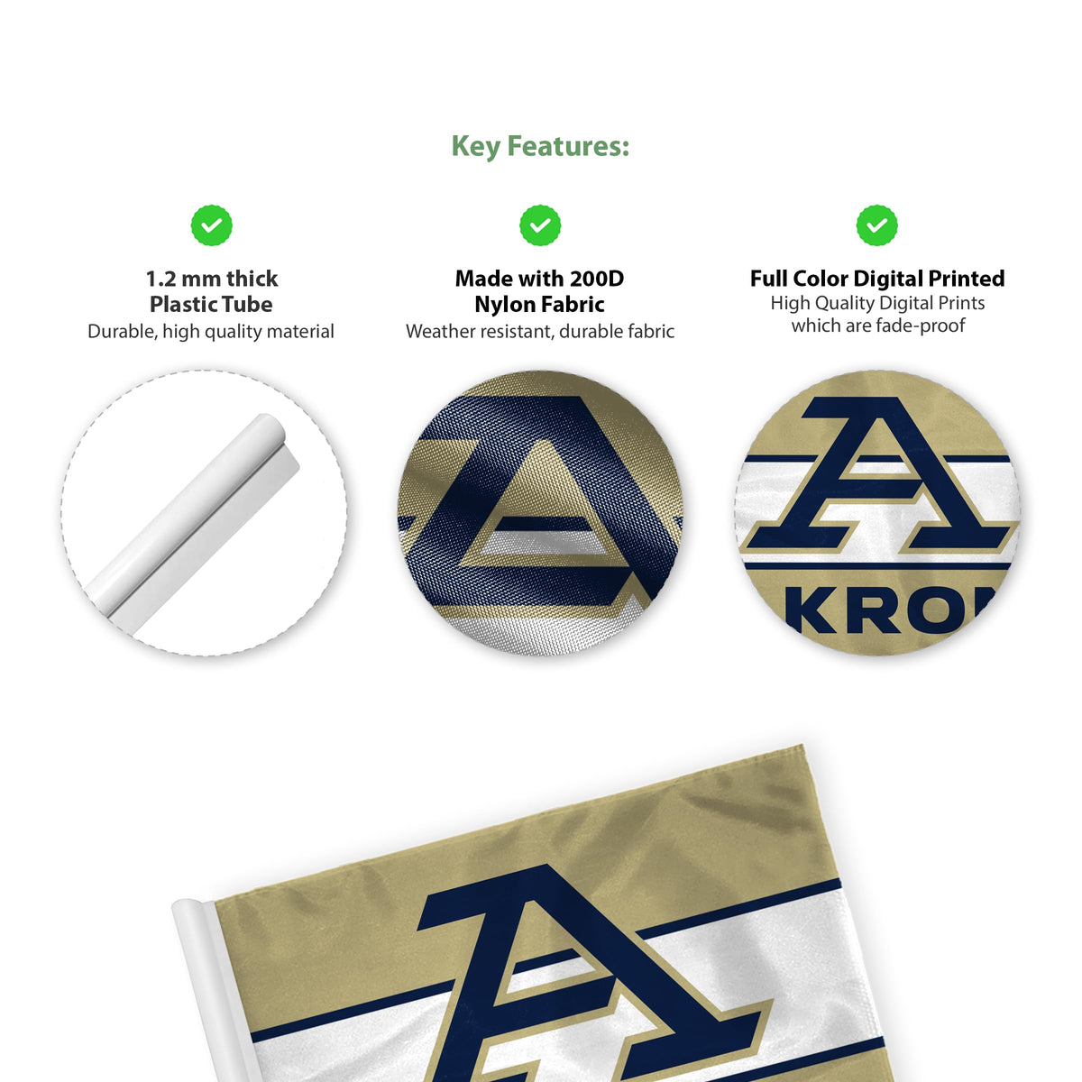 University of Akron Golf Flag 6 x 8 inch