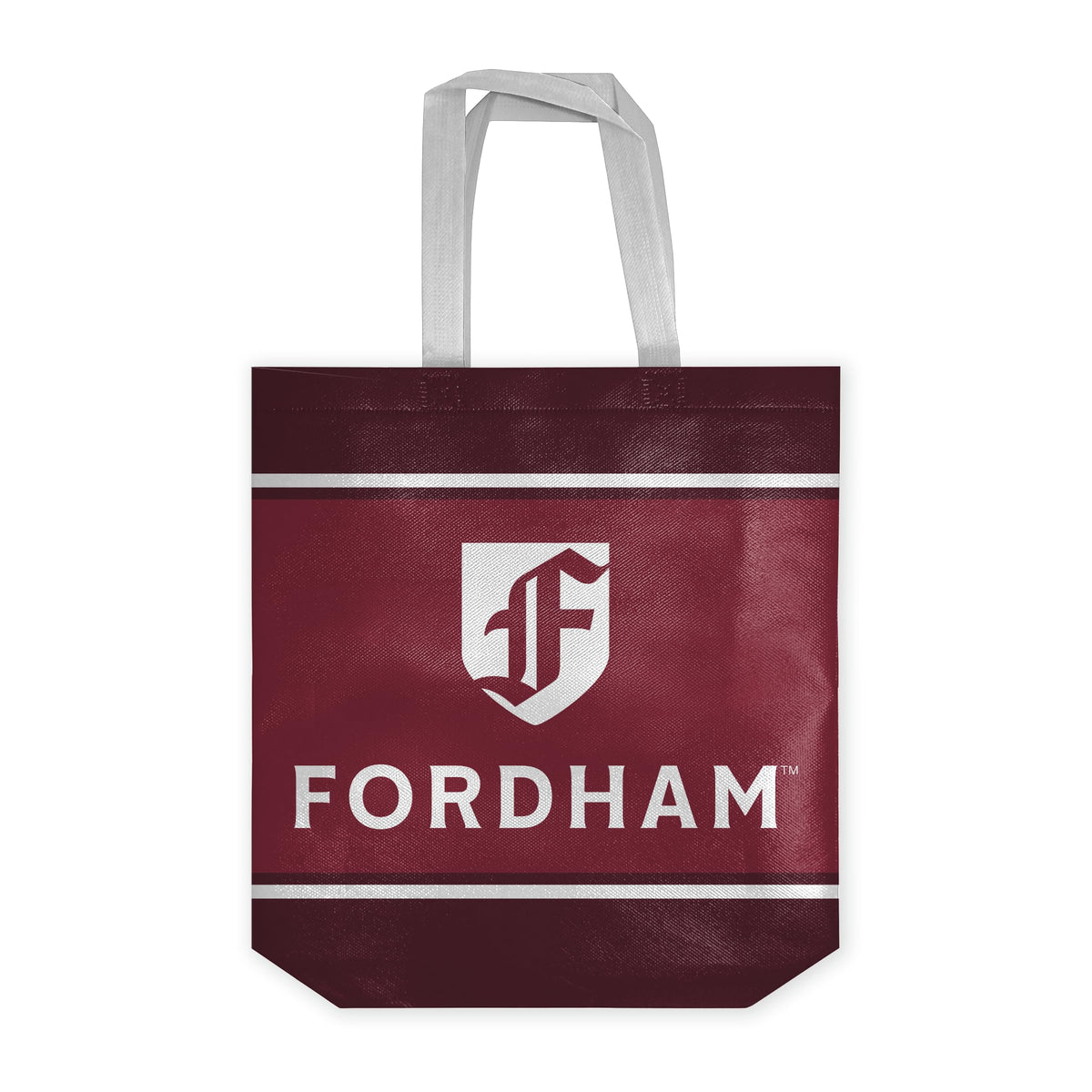 AGAS Fordham University Tote Bag 14 x 14 x 8 inch – Single Sided Printed Nonwoven Fabric Fordham Rams Bag with F Logo – Official NCAA Product – Fordham University Reusable Tote