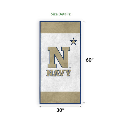 Navy Shipmen Large Beach Towel – 30" x 60" - Officially Licensed USA Naval Academy Merchandise - Unisex-Adult Microfiber Beach Poll Lounging Towel N Navy Towel