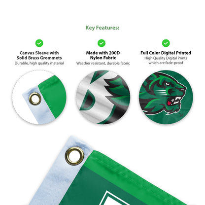 AGAS Binghamton University Flag 4 x 6 ft – Single Sided Printed Nylon BU Bearcats Logo Design – Official NCAA Binghamton Bearcats Flag – Outdoor Display with Canvas Header, Brass Grommets and Reinforced Stitched Edges