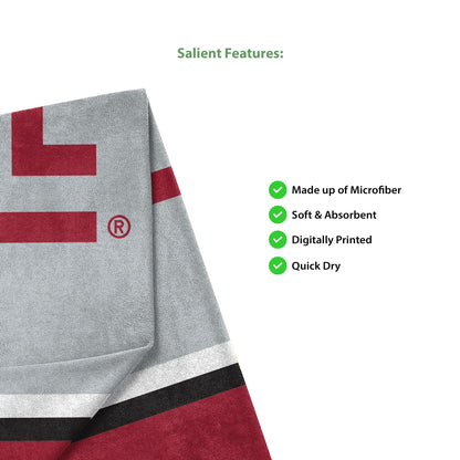 AGAS Temple University Block T Logo Beach Towel 30 x 60 inch – Single Sided Printed Microfiber 1 Ply – Officially Licensed NCAA Product – Temple Owls Large Towel with 2 Line Stitching