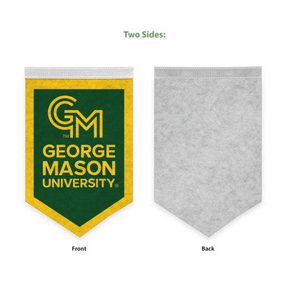 AGAS Mini George Mason GMU University House Flag Wall Hanging Triangle Felt Banner 12 x 18" - with Pole Sleeve