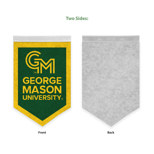 AGAS Mini George Mason GMU University House Flag Wall Hanging Triangle Felt Banner 12 x 18" - with Pole Sleeve