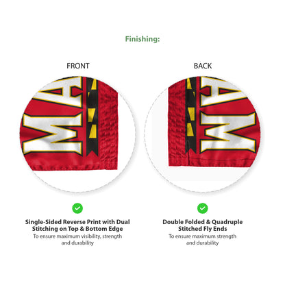 AGAS Large Maryland UMD University Terrapins 4 x 6 Feet Flag Printed 200D Nylon with Brass Grommets 4 x 6 ft Stadium Flag