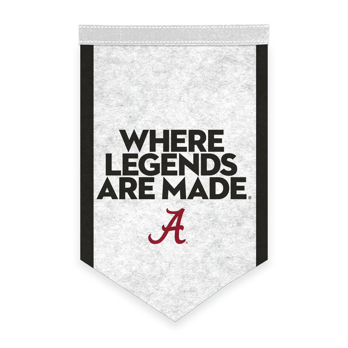 AGAS Small Alabama University Football Where Legends are Made V-Cut Felt Banner -12"x18" - with 1" Pole Sleeve