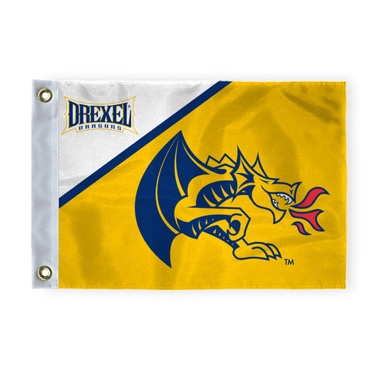 AGAS Drexel DU Dragons Golf Flags with Grommets 14"x20", Mini Putting Green Flags for Yard, 200D Nylon, Canvas Header Stitched Borders
