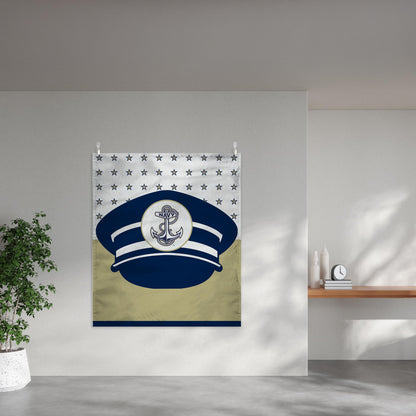 Midshipmen Navy House Wall Tapestry, USNA Wall Art, College Poster, Navy Wall Hanging, N* Art, Dorm Poster - 60"x51" - Vertical Banner with Complete Hanging Kit