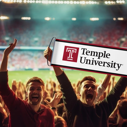 AGAS Temple University Wordmark Logo Scroll Banner 9.5 x 27.5 inch – Single Sided Printed Vinyl 1 Ply – Officially Licensed NCAA Product – Temple Owls Roll Up Banner with PVC Tube and Handles