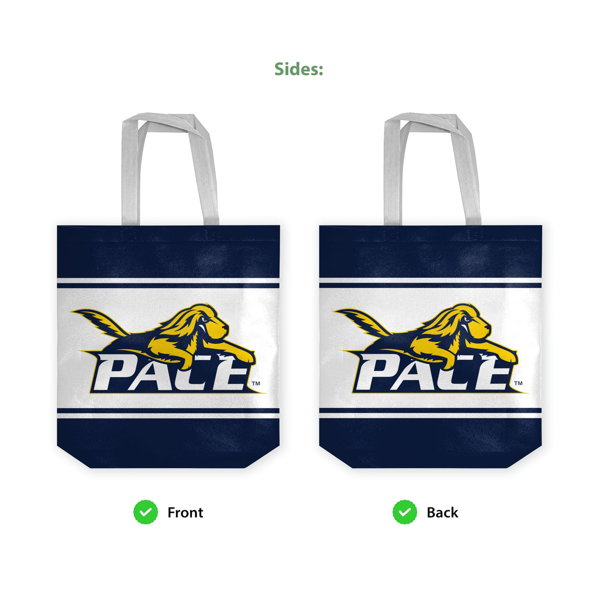 Pace University Tote Bag 14 x 14 x 8 inch