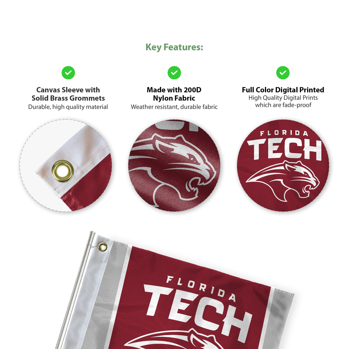 Florida Institute of Technology Golf Flag 14 x 20 inch