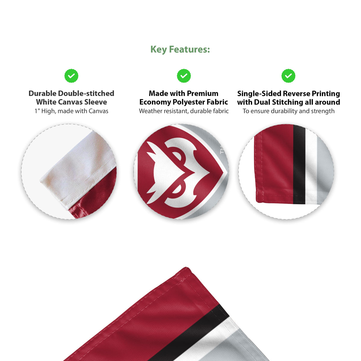 AGAS Temple Owls Vertical Wordmark Garden Flag 12 x 18 inch – Single Sided Printed Polyester with Bleed Through – Officially Licensed NCAA Product – Temple University Outdoor Flag with Canvas Sleeve and Reinforced Stitching – No Pole Included