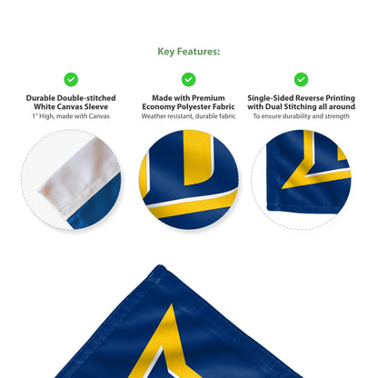 AGAS Drexel DU University Yard Flag – 18 x 12 inch, For Outdoor Display and Events Single-Sided Polyester NCAA Licensed - With Flagpole
