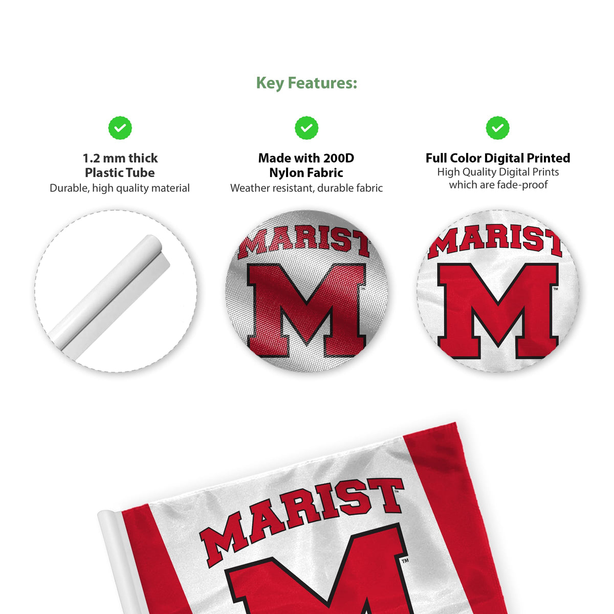 Marist University Golf Flag 6 x 8 inch