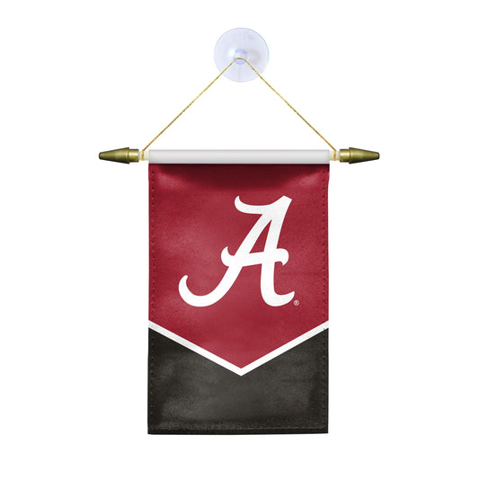 AGAS Small Alabama University Hanging Flag with Suction Cup 4x6 Inch - Alabama A Logo Mini Banner for Car Rearview Mirror and Window Décor