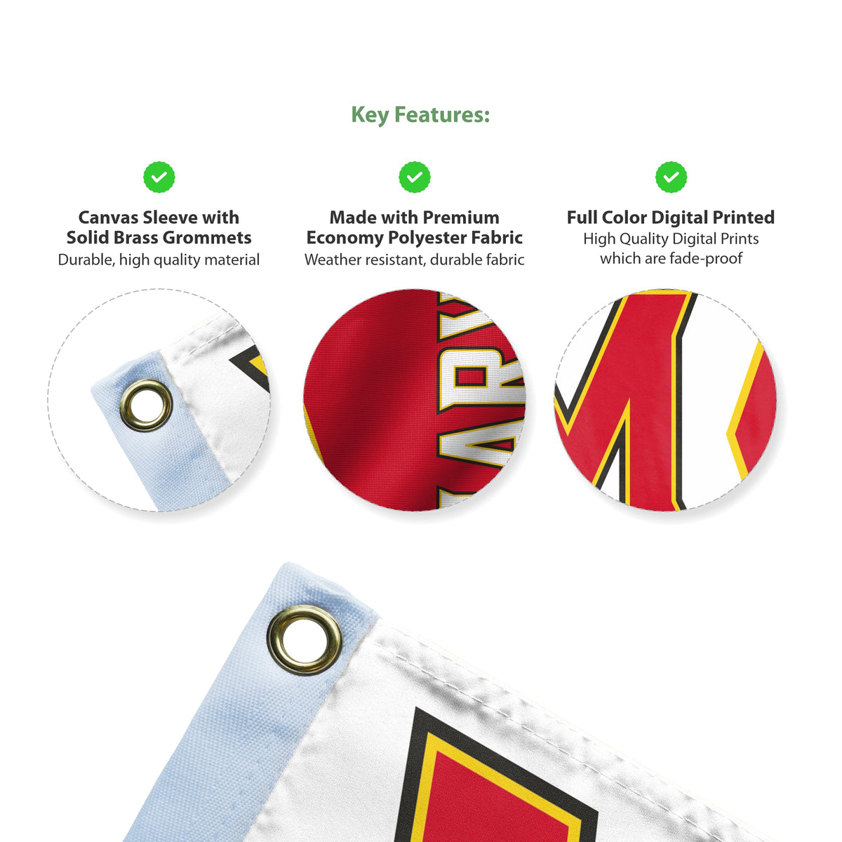AGAS 3' x 5' Maryland UMD Terrapins Wordmark Flag - For Outdoor Use - Single-Reverse Printed Polyester with Brass Grommets - UMD Flags