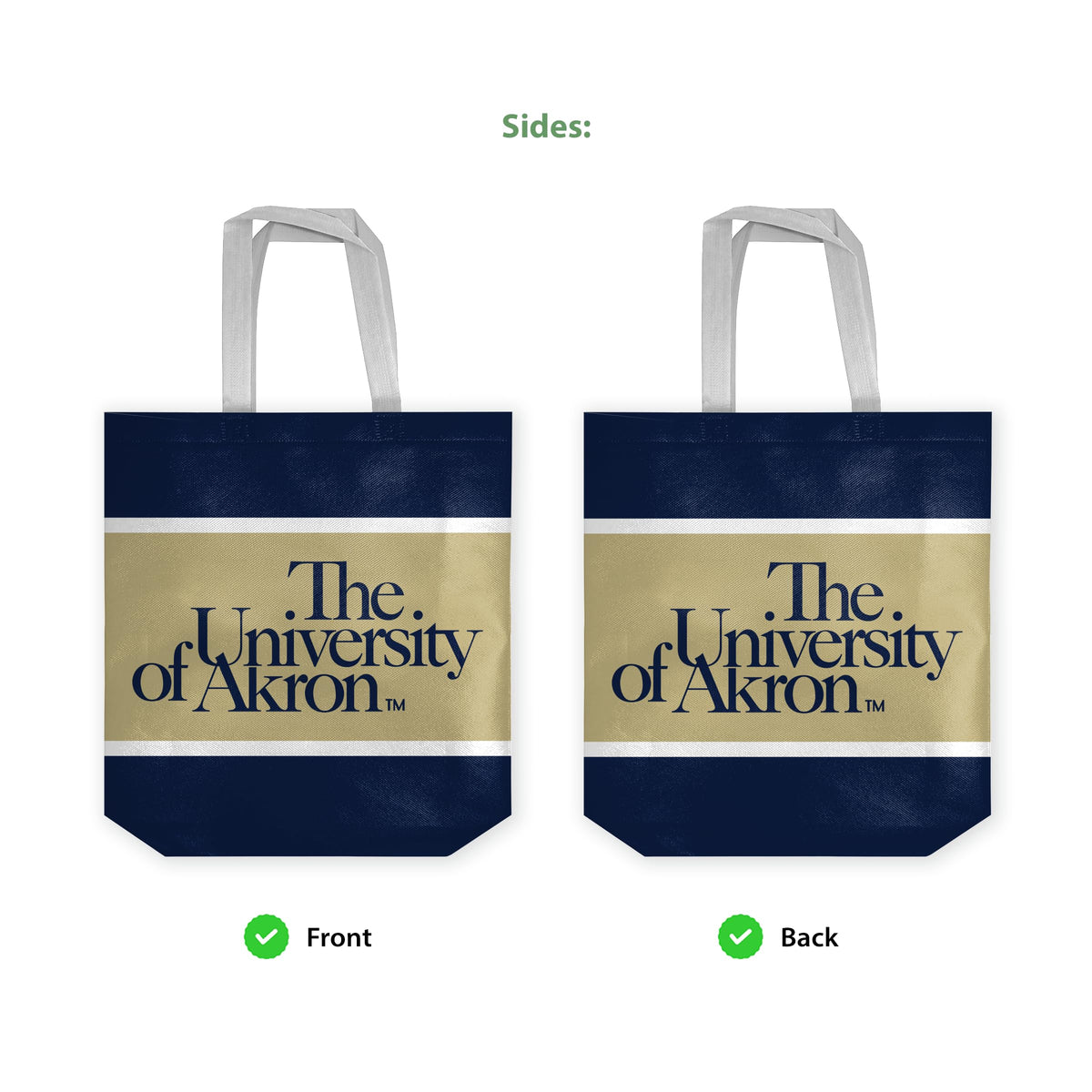 University of Akron Tote Bag 14 x 14 x 8 inch
