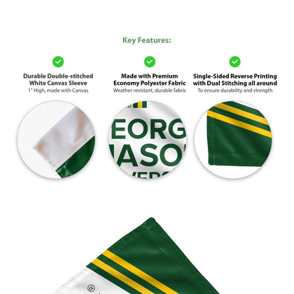 AGAS George Mason GMU University 12"x18" Garden Flags Printed Polyester with 12" Pole Sleeve -Officially Licensed Patriots Yard Flag without Garden Stand