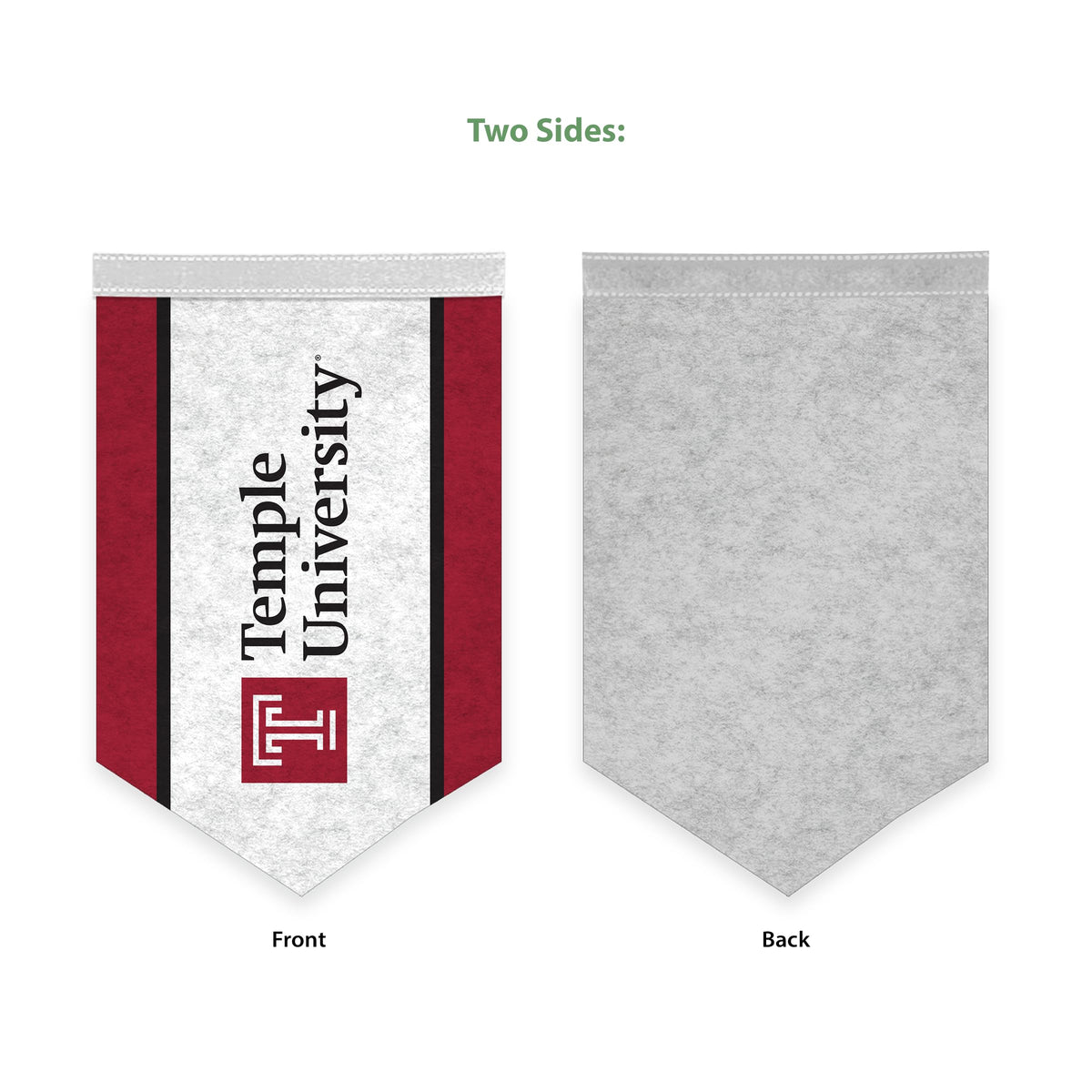AGAS Temple University - Felt Banner - 12" x 18"
