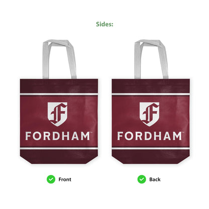 AGAS Fordham University Tote Bag 14 x 14 x 8 inch – Single Sided Printed Nonwoven Fabric Fordham Rams Bag with F Logo – Official NCAA Product – Fordham University Reusable Tote