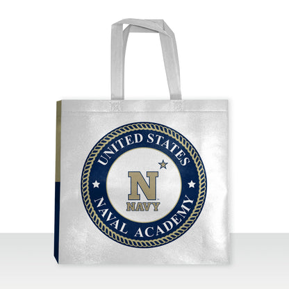 United States Naval Academy Midshipmen Logo Tote Bag, Non Woven Fabric, Shoulder Straps 14"x14"