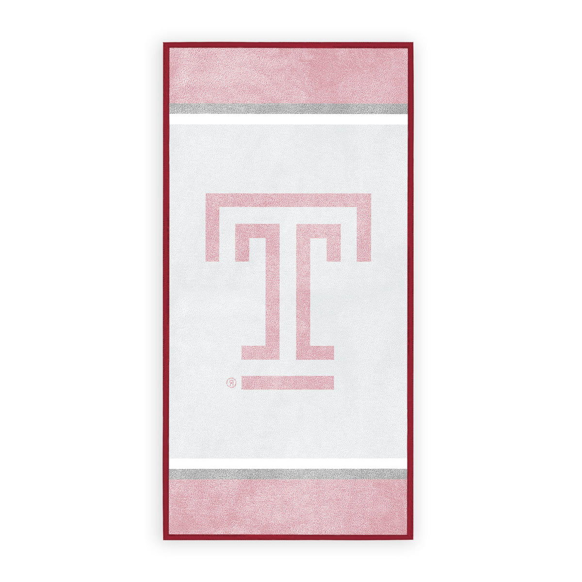 AGAS Temple University Block T Logo Beach Towel 30 x 60 inch – Single Sided Printed Microfiber 1 Ply – Officially Licensed NCAA Product – Temple Owls Large Towel with 2 Line Stitching