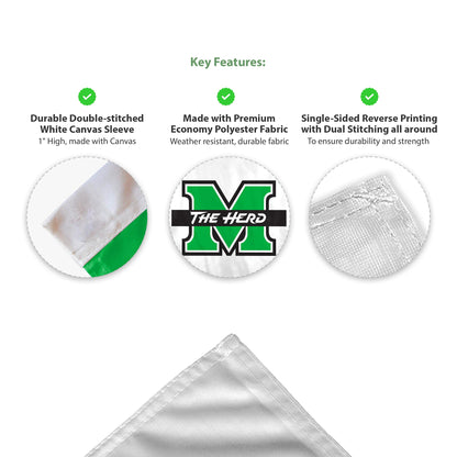 Marshall University Economy Car Flag 12 x 16 inch