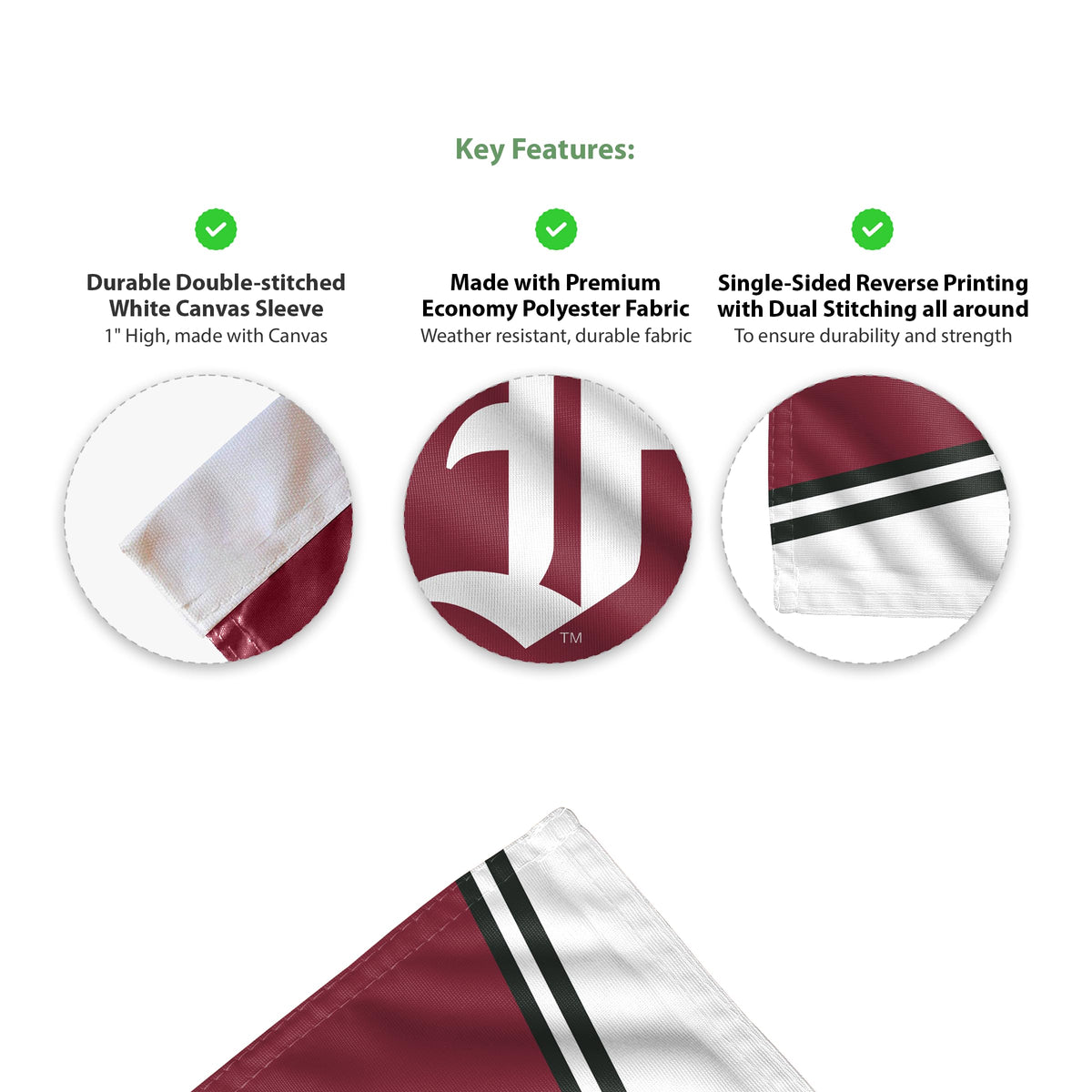 AGAS Fordham University Garden Flag 12 x 18 inch – Single Sided Printed Polyester Fordham Rams Flag with F Logo – Official NCAA Product – Fordham University Outdoor Flag with Canvas Sleeve and Reinforced Stitching No Pole Included