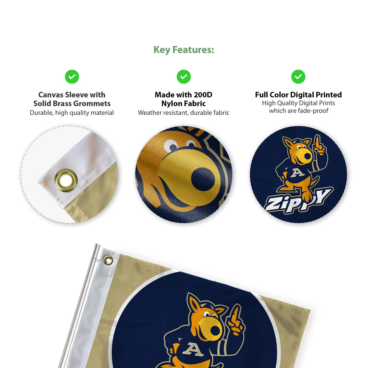 University of Akron Golf Flag 6 x 8 inch