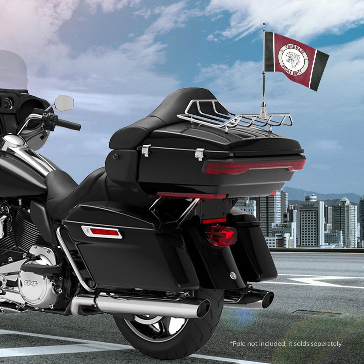 AGAS Fordham University Motorcycle Flag 6 x 9 inch – Single Sided Printed Polyester Fordham Rams Flag Bronx Built Design – Official NCAA Product – Fordham University Bike Flag with 0.75 inch Canvas Sleeve and Reinforced Stitching No Pole Included