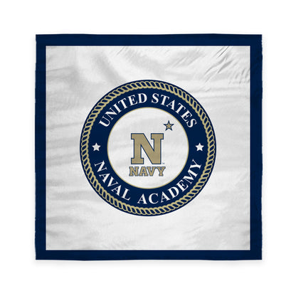 USNA Naval Academy Tablecover, 48in. Wide x 48in. Long, Gold-Blue Polyester, Party supplies, Navy Shipmen tablecloth for graduation, football tailgating, and birthday party decorations