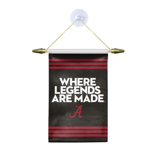 AGAS Mini Alabama University Crimson TIde Hanging Flag with Suction Cup Double Sided Mini 4x6 Inch Bama Banner Decorations for Car Home Wall Door Window