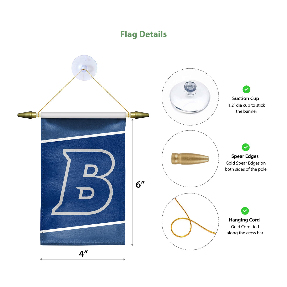 Brandeis University Mini Banner 4 x 6 inch