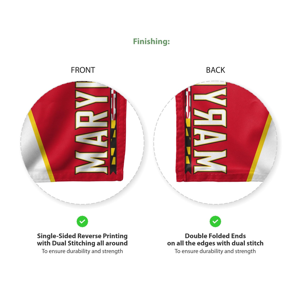 AGAS 3' x 5' Maryland UMD Terrapins Wordmark Flag - For Outdoor Use - Single-Reverse Printed Polyester with Brass Grommets - UMD Flags