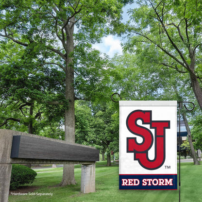 AGAS St. John’s University Garden Flag 12 x 18 inch – Single Sided Printed Polyester SJU Red Storm SJ Logo Design – Official NCAA Red Storm Flag – Outdoor Display with Canvas Sleeve and Reinforced Stitching - Without Pole