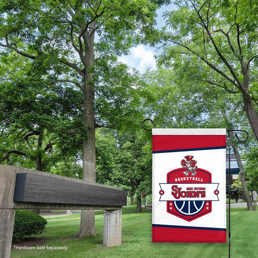 AGAS St. John’s University Garden Flag 12 x 18 inch – Single Sided Printed Polyester Basketball Shield Design – Official NCAA Red Storm Flag – Outdoor Display with Canvas Sleeve and Reinforced Stitching - Without Pole