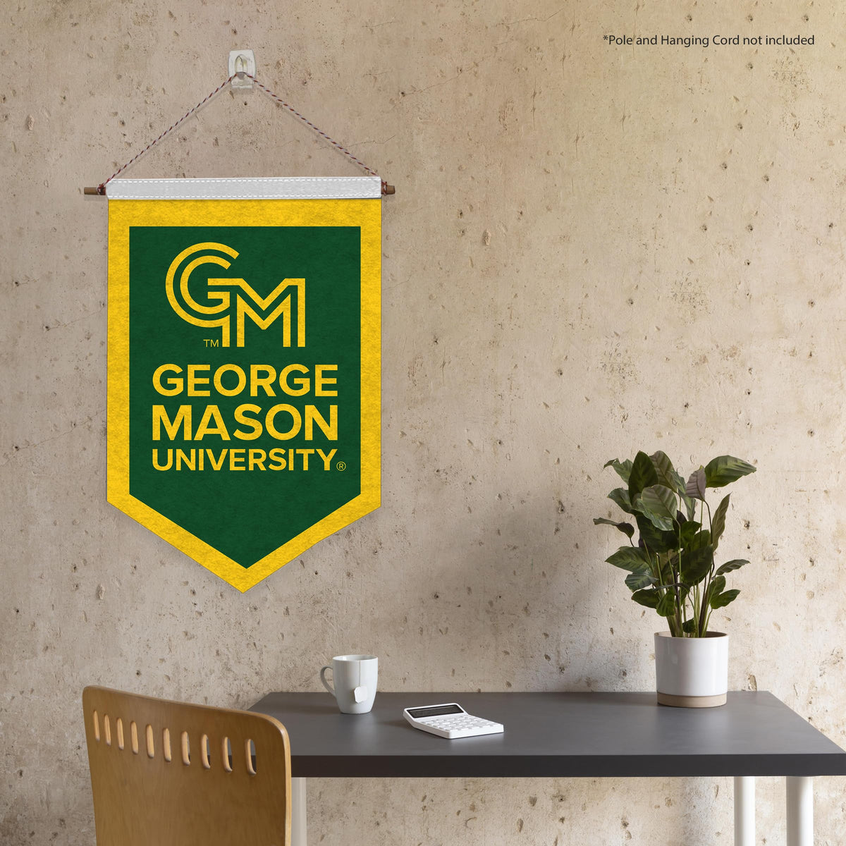 AGAS Mini George Mason GMU University House Flag Wall Hanging Triangle Felt Banner 12 x 18" - with Pole Sleeve