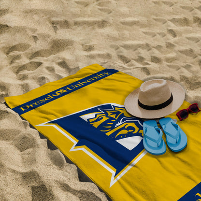 A.G.A.S Manufacturing Group Drexel DU University Large Beach Towel – 30" x 60" - Drexel Merch- Unisex-Adult Microfiber Beach Poll Lounging Towel