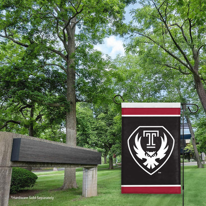 AGAS Temple Owls Shield Logo Garden Flag 12 x 18 inch – Single Sided Printed Polyester with Bleed Through – Officially Licensed NCAA Product – Temple University Outdoor Flag with Canvas Sleeve and Reinforced Stitching – No Pole Included