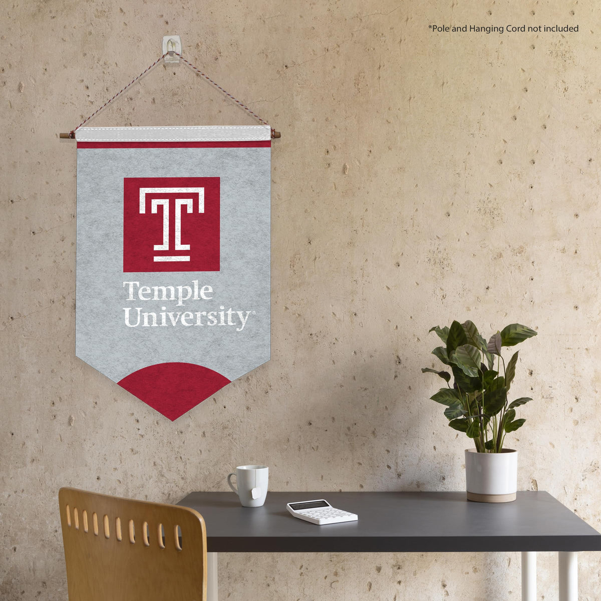 AGAS Temple University - Felt Banner - 12" x 18"
