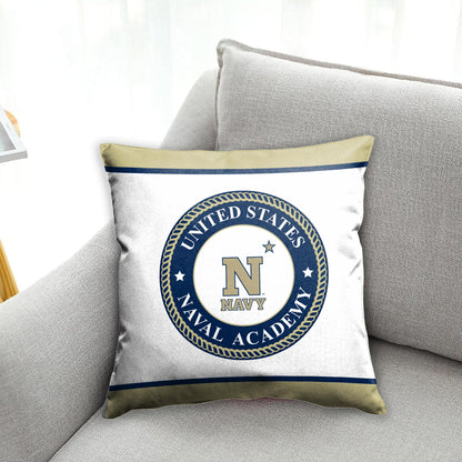 U.S Naval Academy Sports Fan Cushion Cover 18 x 18 - Decorative Throw Pillow Case Cushion Cover (NOT Included Insert, Filler)