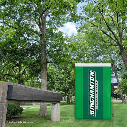 AGAS Binghamton University Garden Flag 12 x 18 inch – Single Sided Printed Polyester Binghamton University Wordmark Design – Official NCAA Binghamton Bearcats Flag – Outdoor Display with Canvas Sleeve and Reinforced Stitching Without Pole
